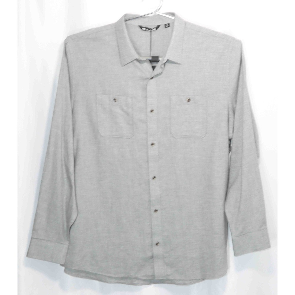 Travis Mathew New Cloud Gray Flannel‎ Lightweight 100% Cotton Shirt 2XL